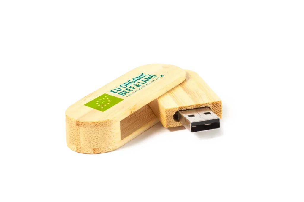 Branded USB drive created for Bord Bia’s EU-funded organic beef and lamb campaign managed by Atlas.